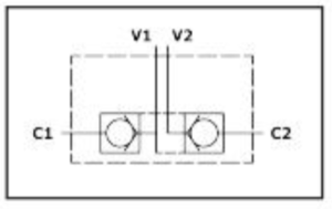 Clapet double pilote fg 3.8 300 bar 30 L.min 1 SCHEMA