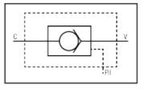 Clapet simple pilote en ligne SCHEMA