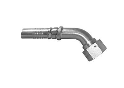 Embout interlock femelle DIN, série forte, coudé 45°